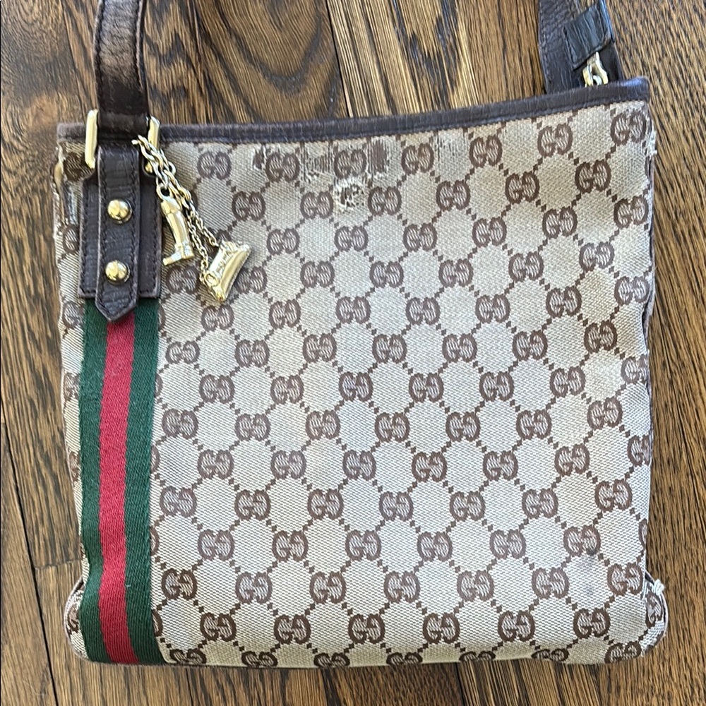 Gucci Monogram Canvas Shoulder Bag